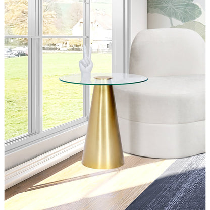 Glassimo Brushed Gold End Table