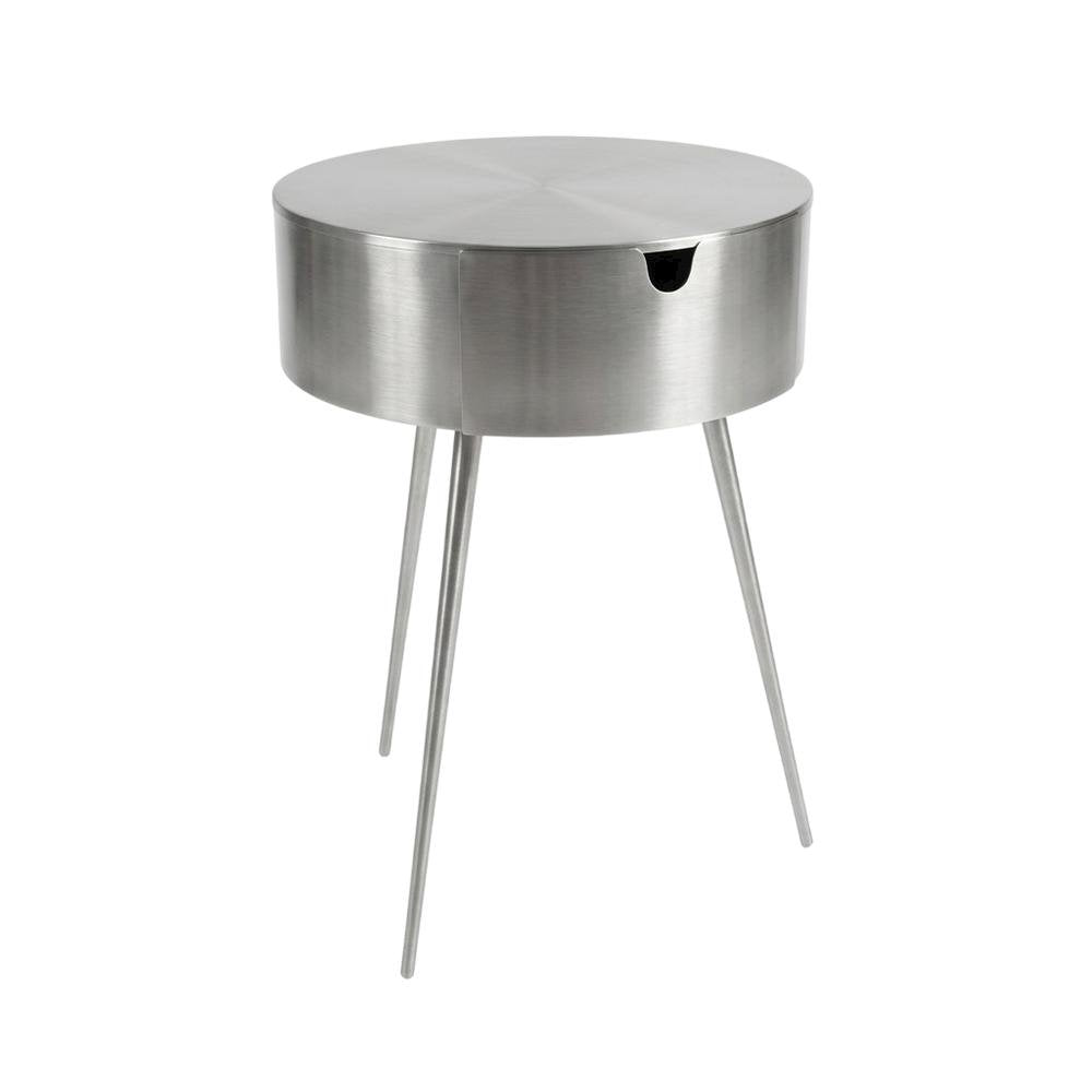 Silver Bedroom Nightstand with Contemporary Style and Sleek Finish