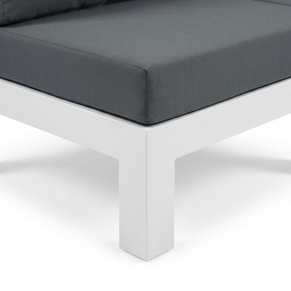 Gray Fabric Outdoor Patio Modular Sectional With Contemporary Style