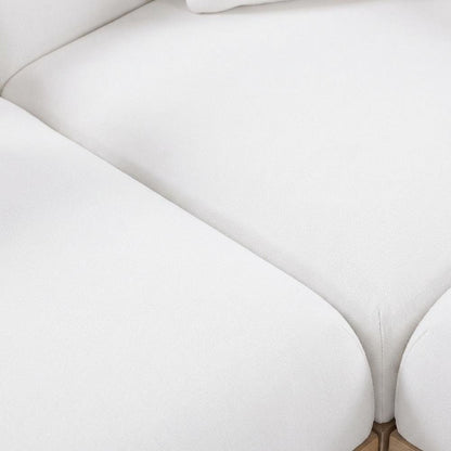 Cream Fabric Outdoor Modular Sectional With Cushions And Contemporary Style