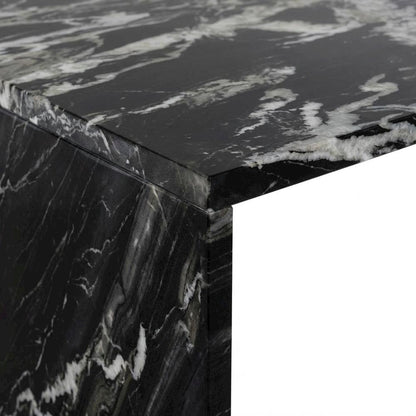 Black Marble Coffee Table with Contemporary Style, Durable Construction