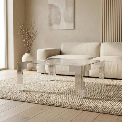 Contemporary Chrome Coffee Table with Modern Finish and Sturdy Design