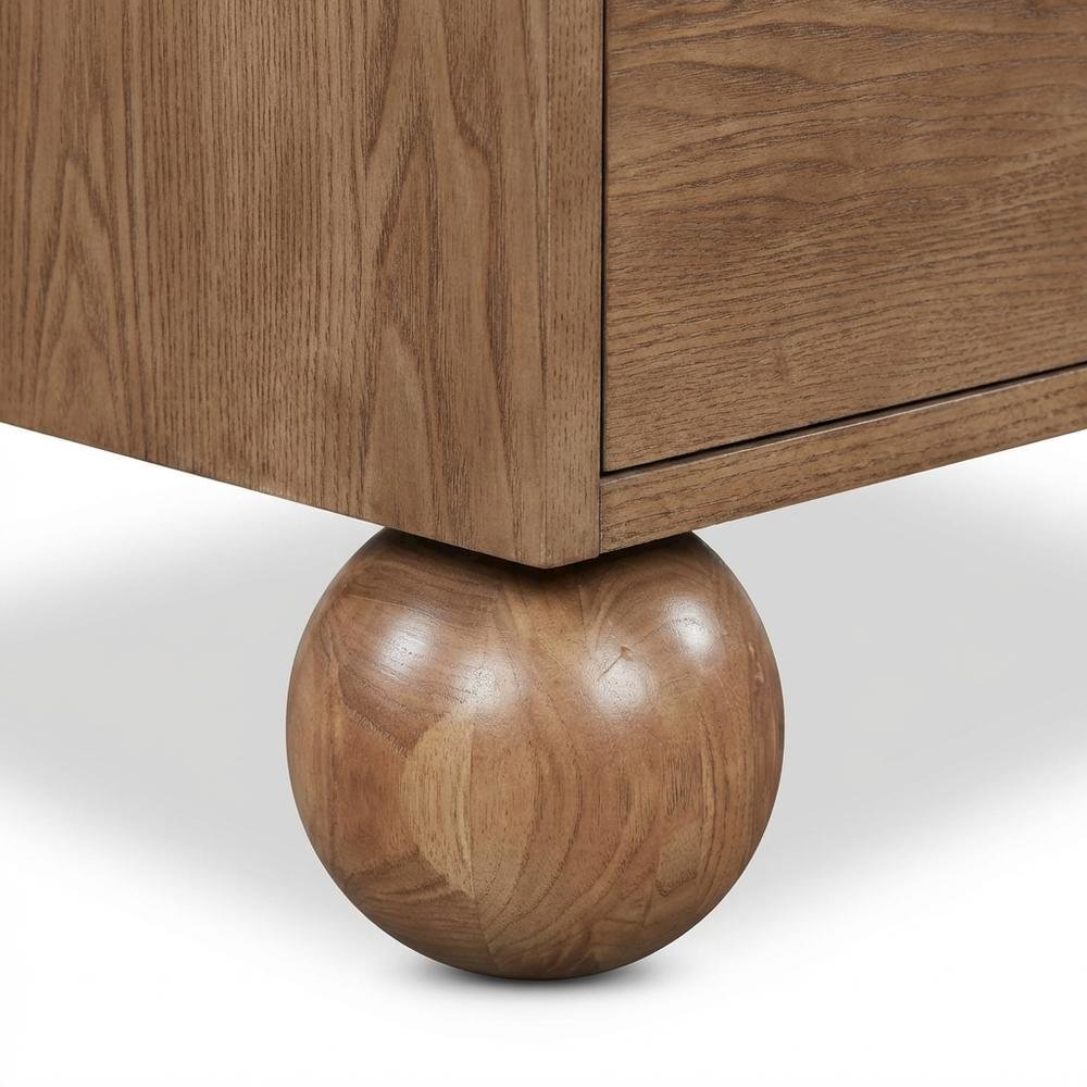 Walnut Nightstand with Art Deco Style and Elegant Finish