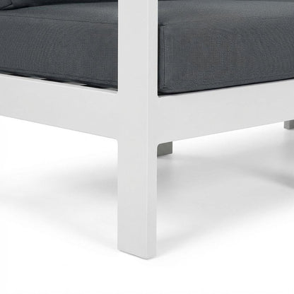 Gray Fabric Outdoor Patio Modular Sectional, Contemporary Style, Backrest