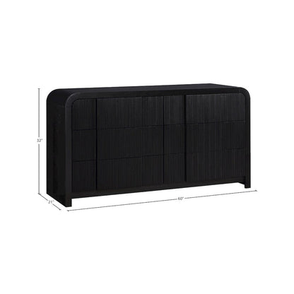 Fluted Black Dresser