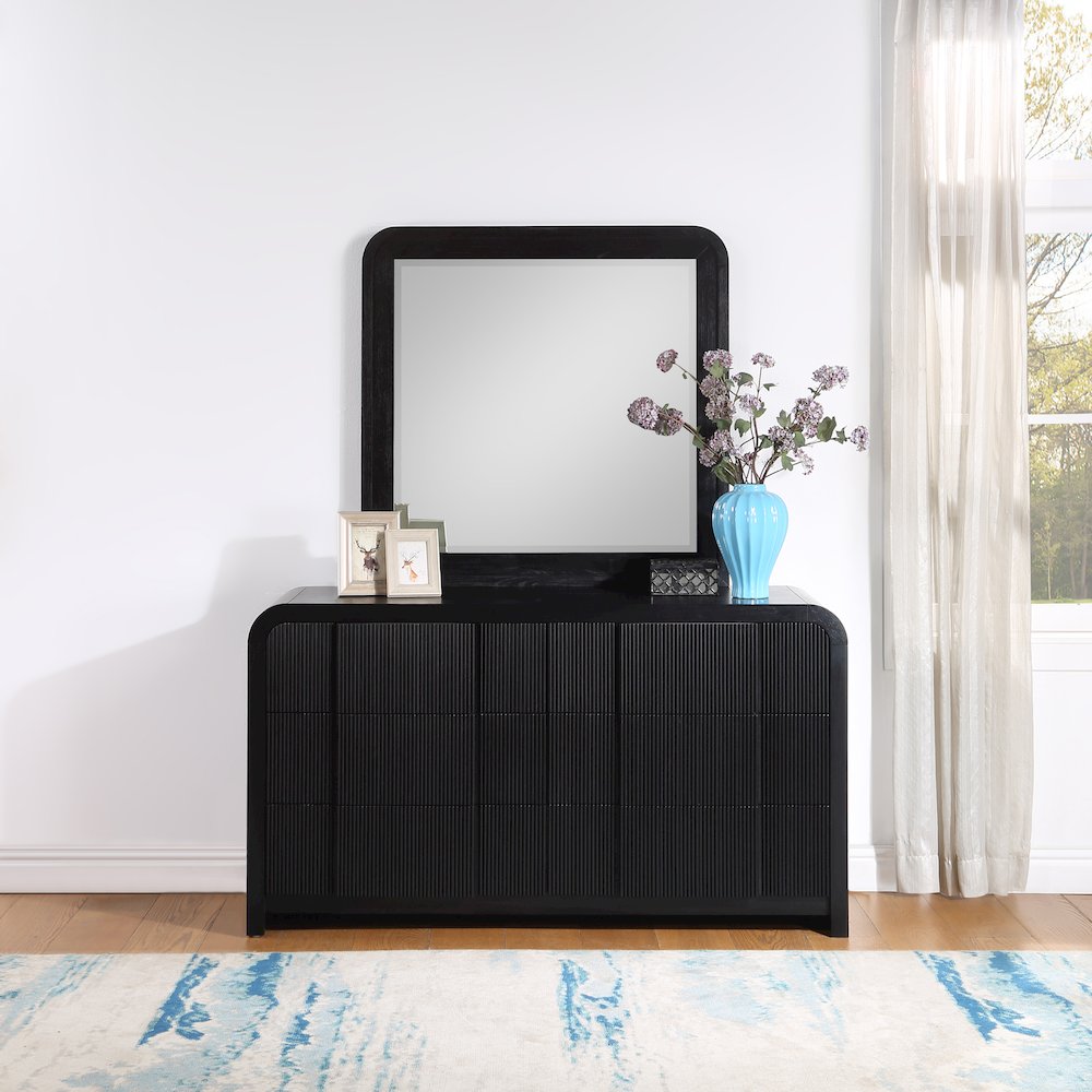 Fluted Black Mirror