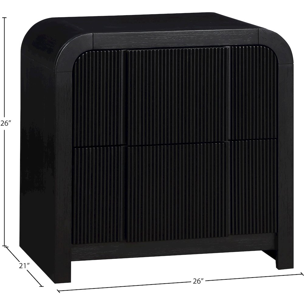Fluted Black Night Stand