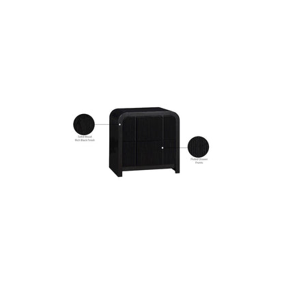 Fluted Black Night Stand
