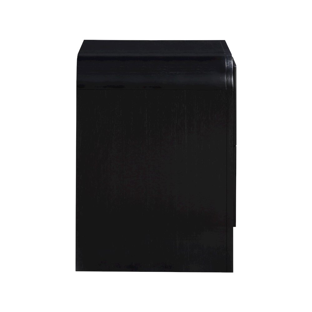 Fluted Black Night Stand