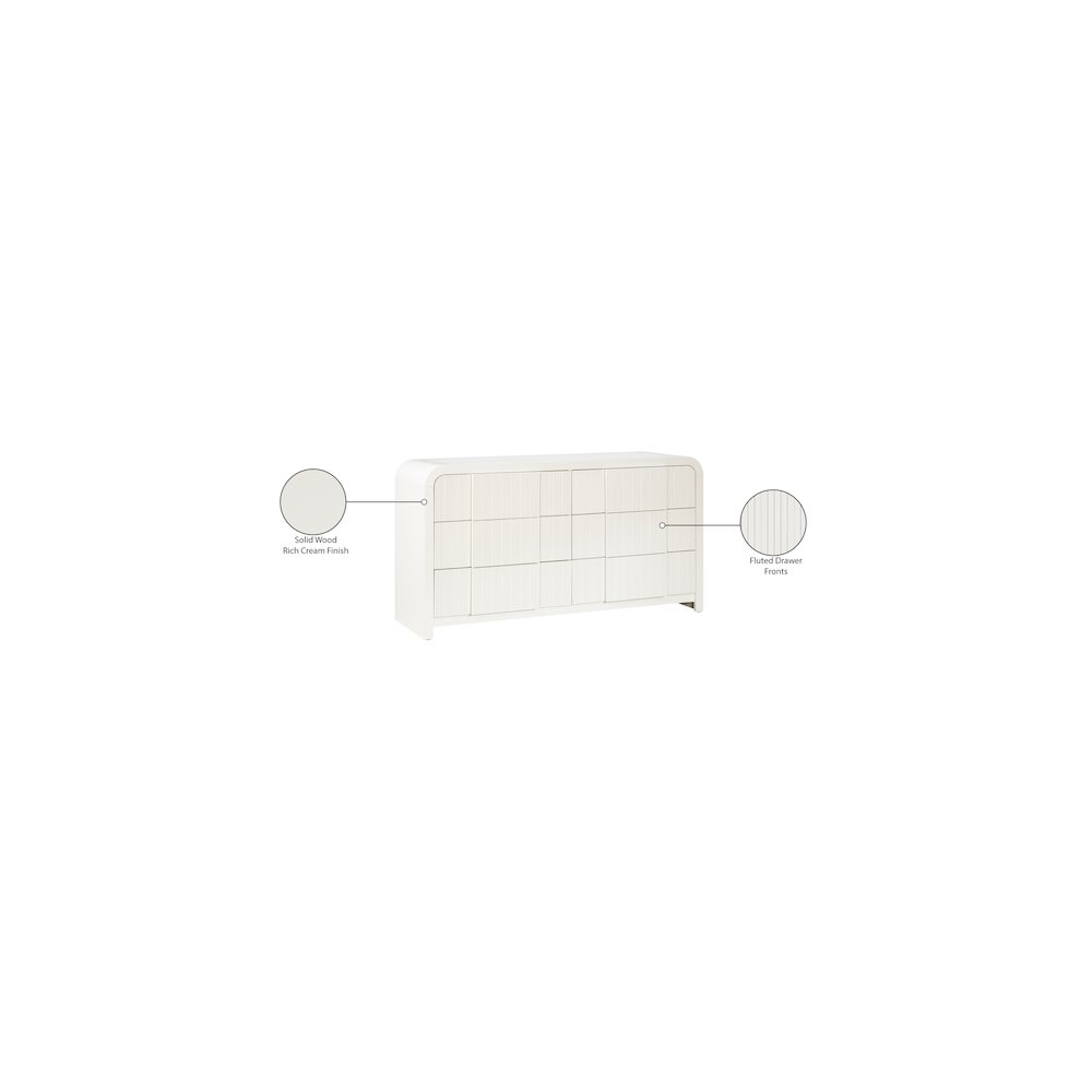 Fluted Cream Dresser