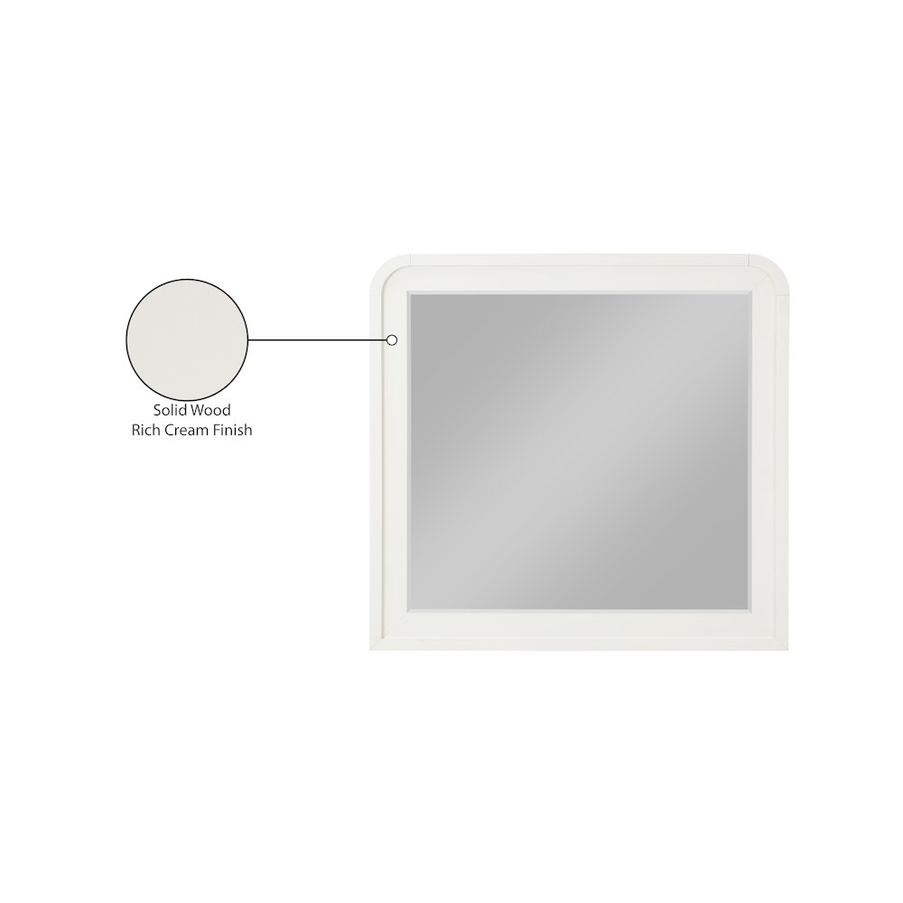 Fluted Cream Mirror