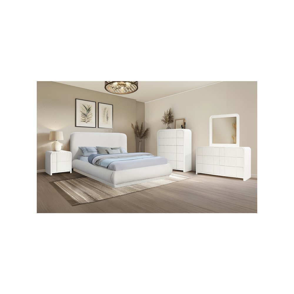 Fluted Cream Mirror