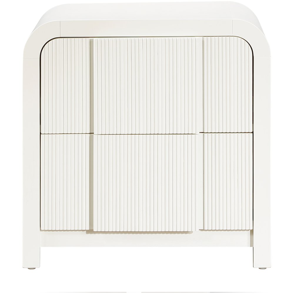 Fluted Cream Night Stand