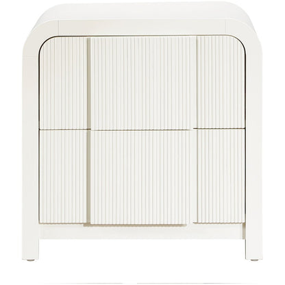 Fluted Cream Night Stand