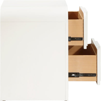 Fluted Cream Night Stand