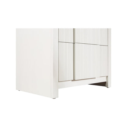 Fluted Cream Night Stand