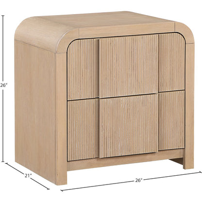 Fluted Natural Night Stand