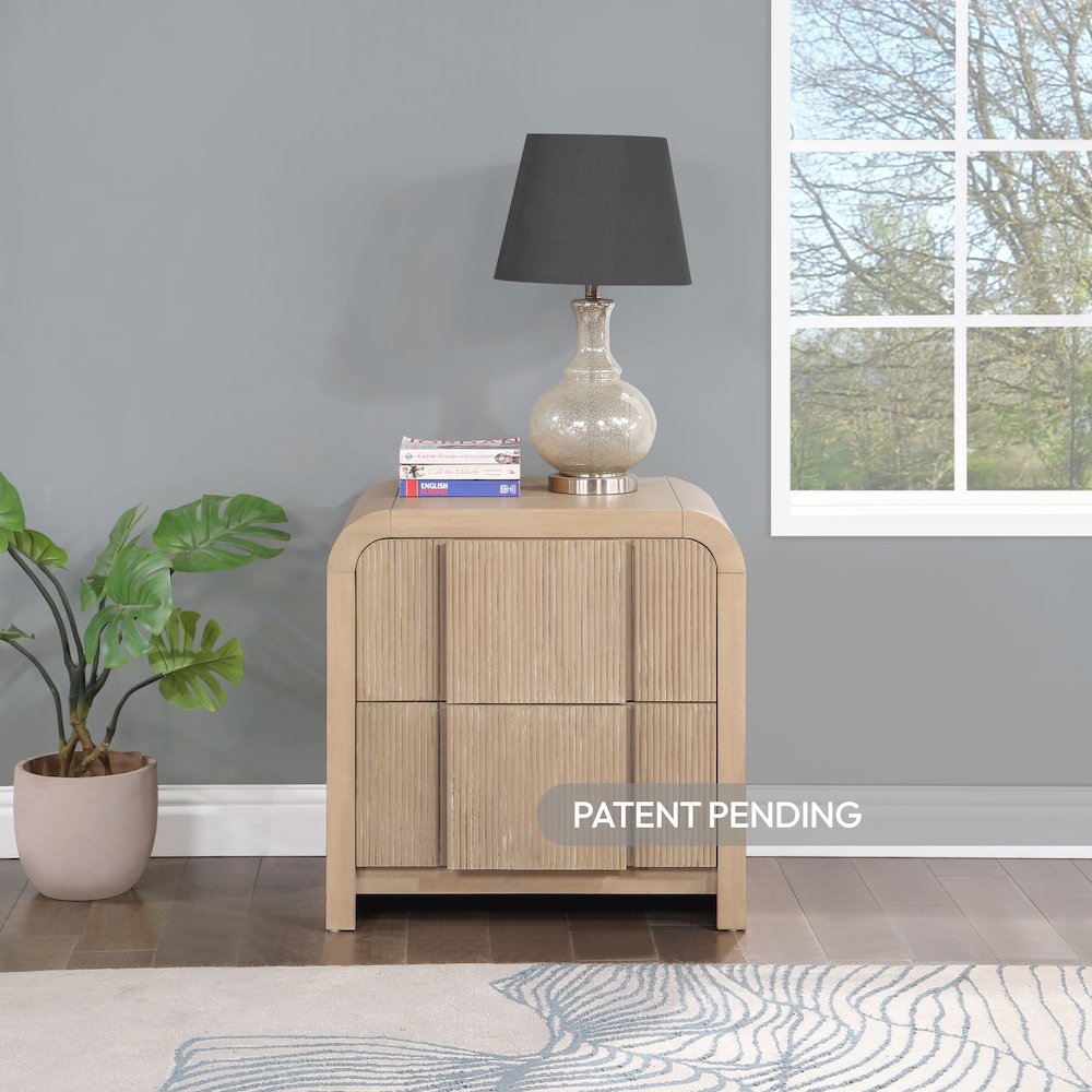 Fluted Natural Night Stand