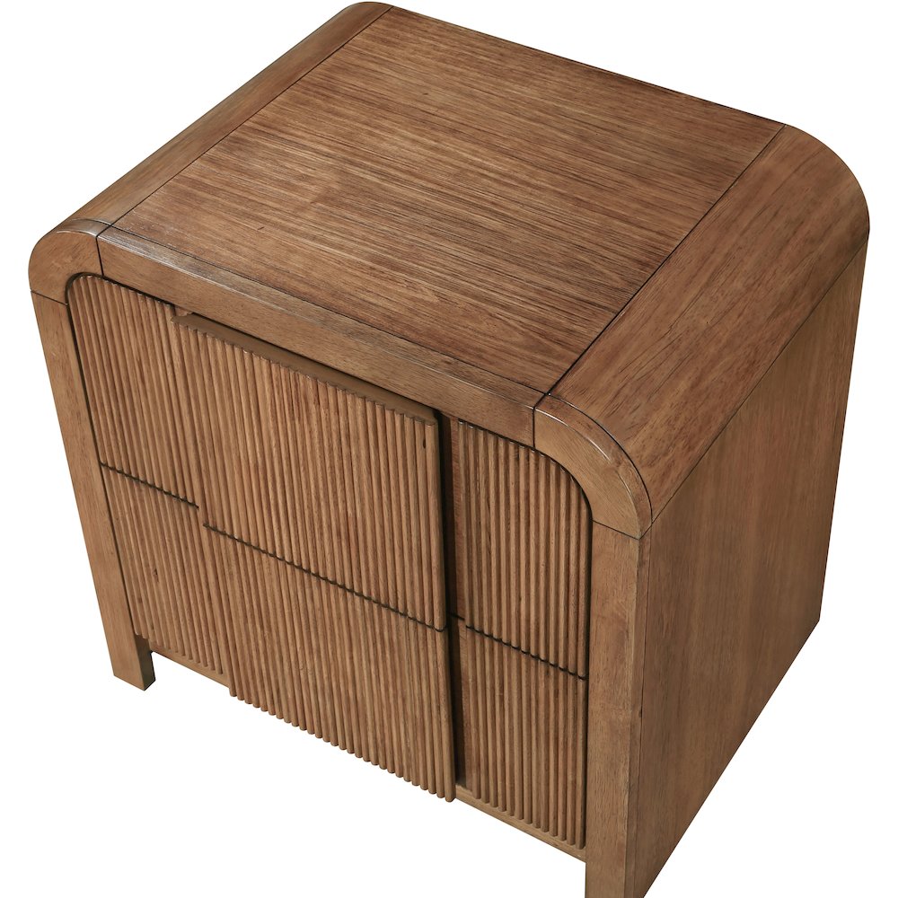 Fluted Walnut Night Stand