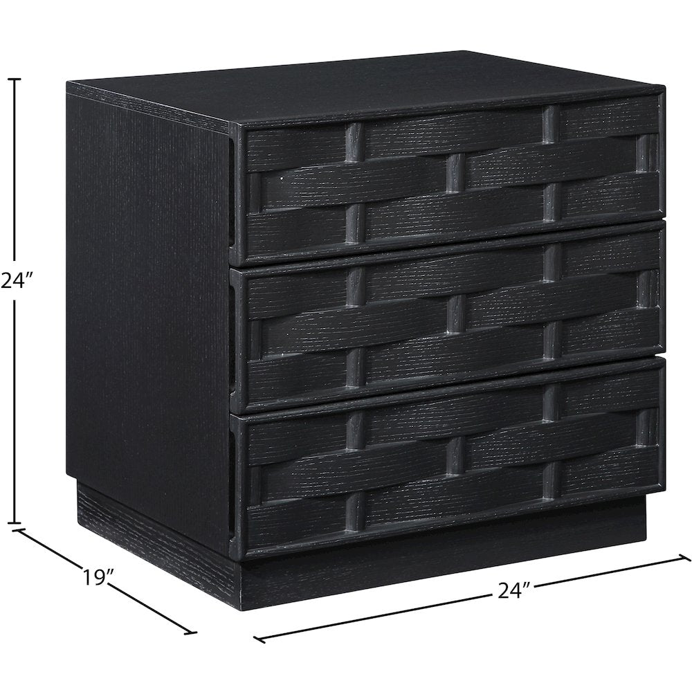 Weave Black Night Stand
