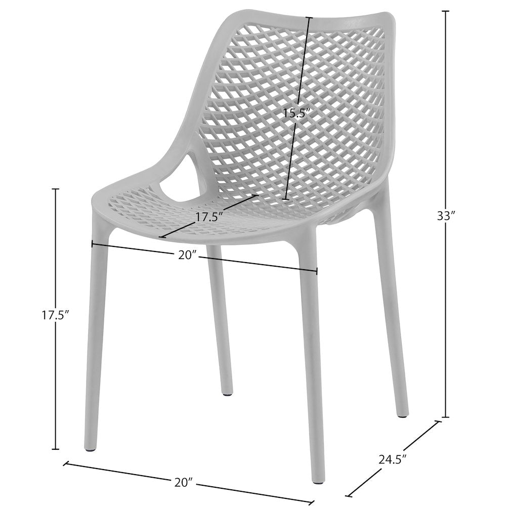 Mykonos Grey Outdoor Patio Dining Chair, Set of 4