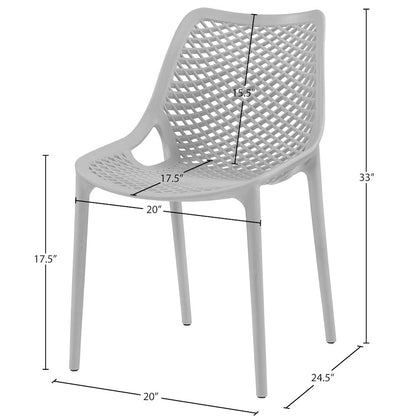 Mykonos Grey Outdoor Patio Dining Chair, Set of 4