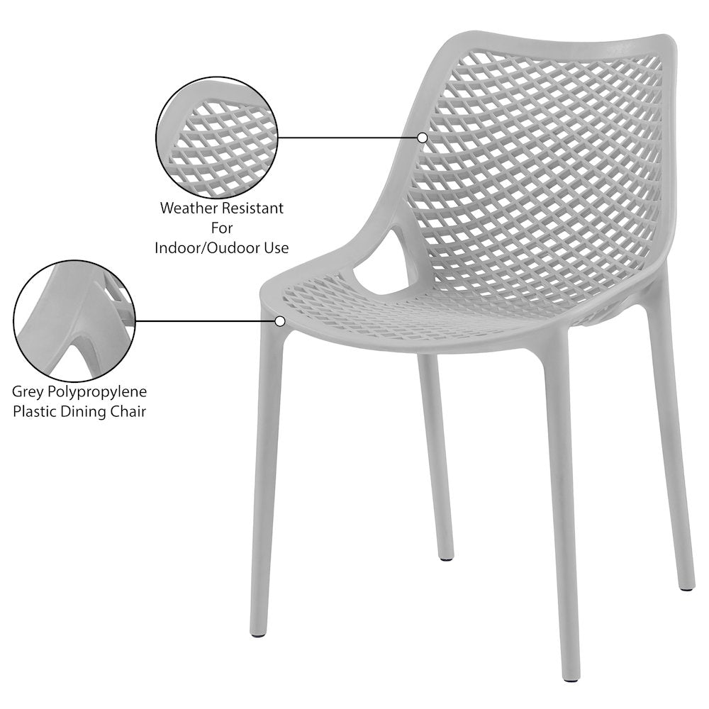 Mykonos Grey Outdoor Patio Dining Chair, Set of 4