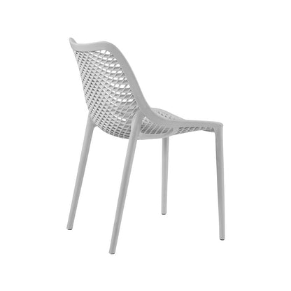 Mykonos Grey Outdoor Patio Dining Chair, Set of 4