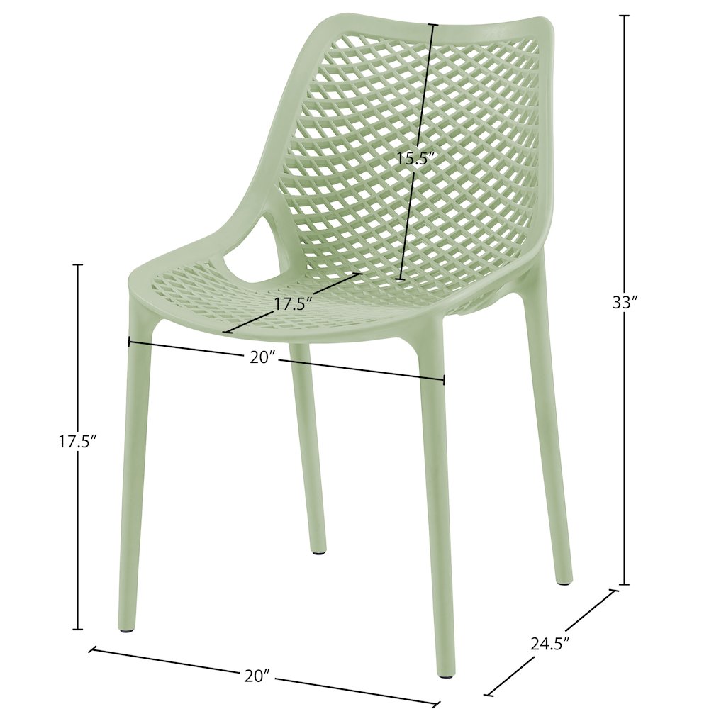 Mykonos Mint Outdoor Patio Dining Chair, Set of 4