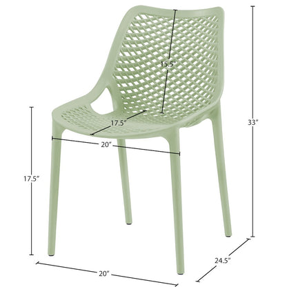 Mykonos Mint Outdoor Patio Dining Chair, Set of 4