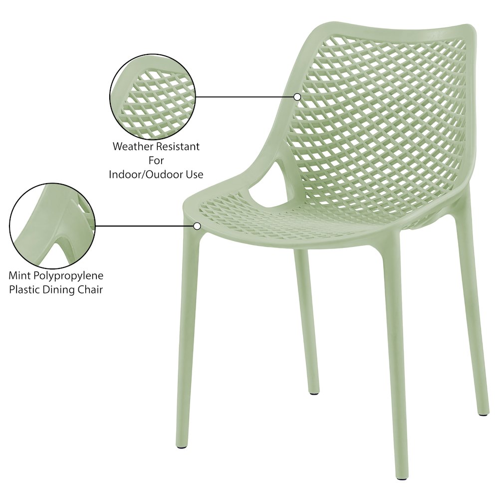 Mykonos Mint Outdoor Patio Dining Chair, Set of 4