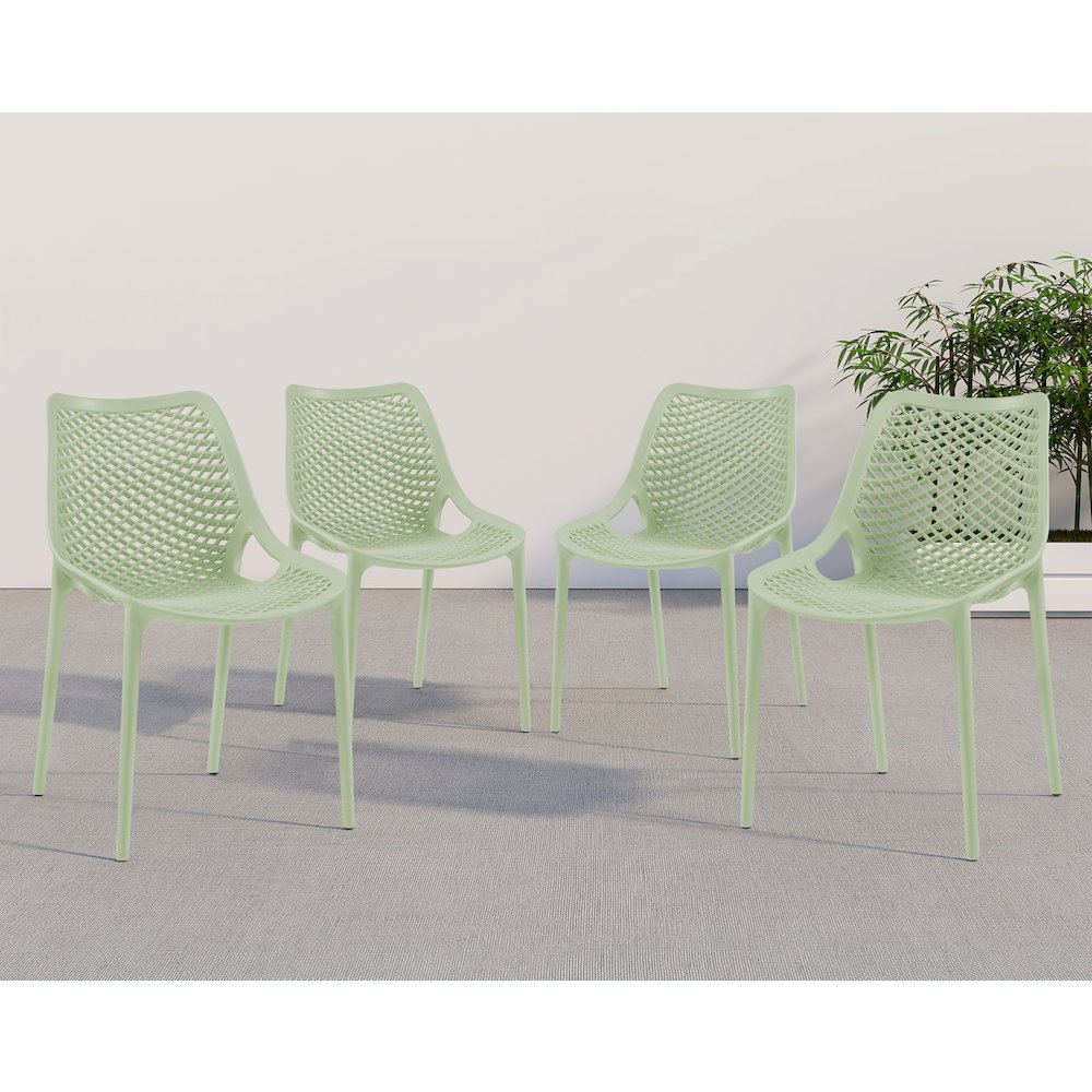 Mykonos Mint Outdoor Patio Dining Chair, Set of 4