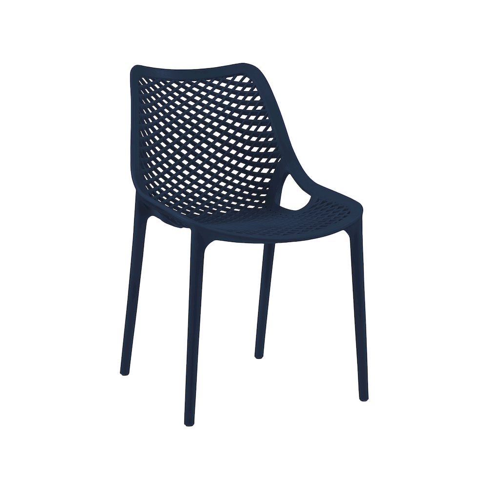 Mykonos Navy Outdoor Patio Dining Chair, Set of 4