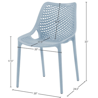 Mykonos Sky Blue Outdoor Patio Dining Chair, Set of 4