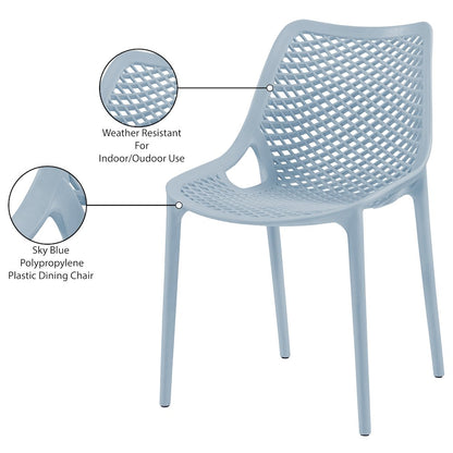 Mykonos Sky Blue Outdoor Patio Dining Chair, Set of 4