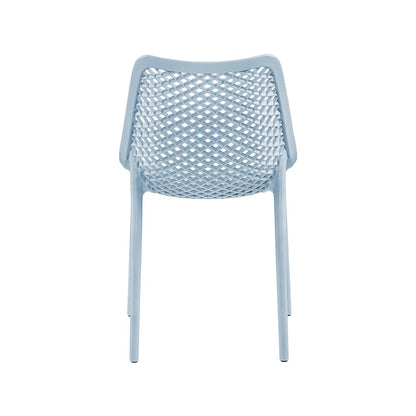Mykonos Sky Blue Outdoor Patio Dining Chair, Set of 4