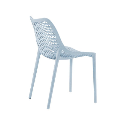 Mykonos Sky Blue Outdoor Patio Dining Chair, Set of 4