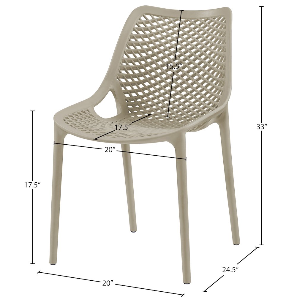 Mykonos Taupe Outdoor Patio Dining Chair, Set of 4