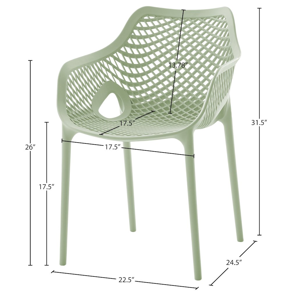 Mykonos Mint Outdoor Patio Dining Chair, Set of 4
