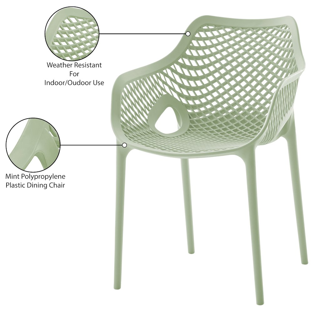 Mykonos Mint Outdoor Patio Dining Chair, Set of 4