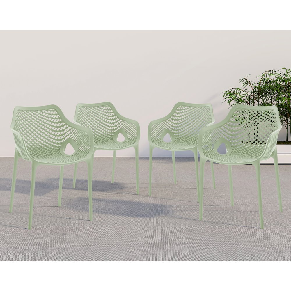 Mykonos Mint Outdoor Patio Dining Chair, Set of 4