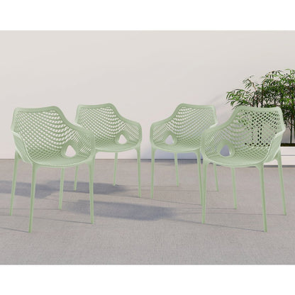 Mykonos Mint Outdoor Patio Dining Chair, Set of 4