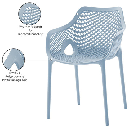 Mykonos Sky Blue Outdoor Patio Dining Chair, Set of 4