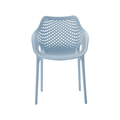 Mykonos Sky Blue Outdoor Patio Dining Chair, Set of 4
