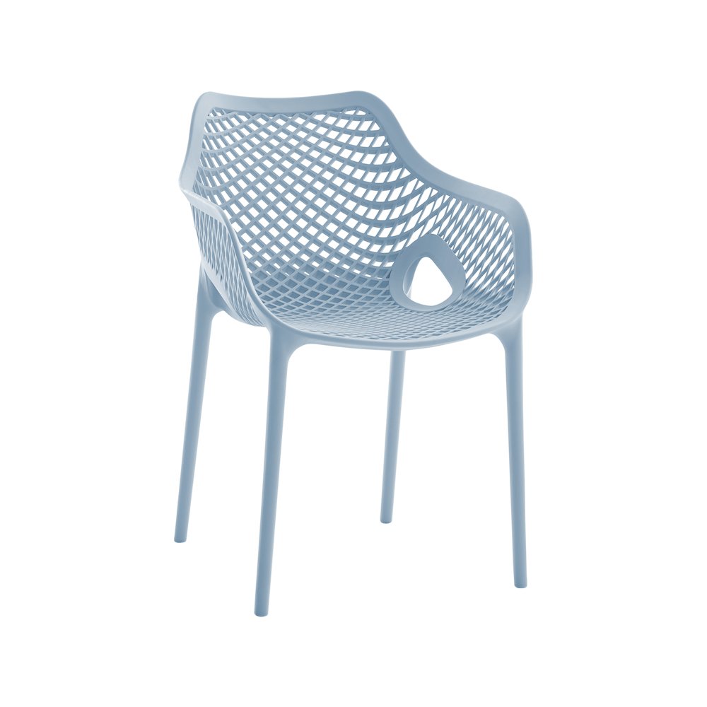 Mykonos Sky Blue Outdoor Patio Dining Chair, Set of 4