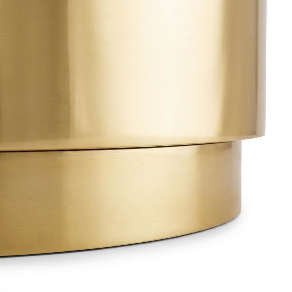 Contemporary Gold Coffee Table with Drum Legs and Stylish Finish