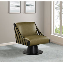 Millwin Olive Vegan Leather Swivel Accent Chair