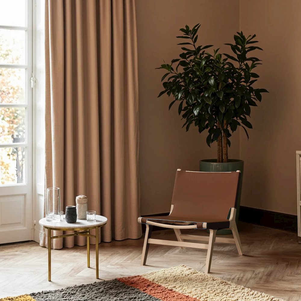Rawlins Cognac Vegan Leather Upholstered Accent Chair