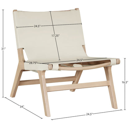 Rawlins Cream Vegan Leather Upholstered Accent Chair