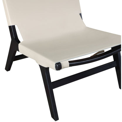 Rawlins Beige Vegan Leather Upholstered Accent Chair